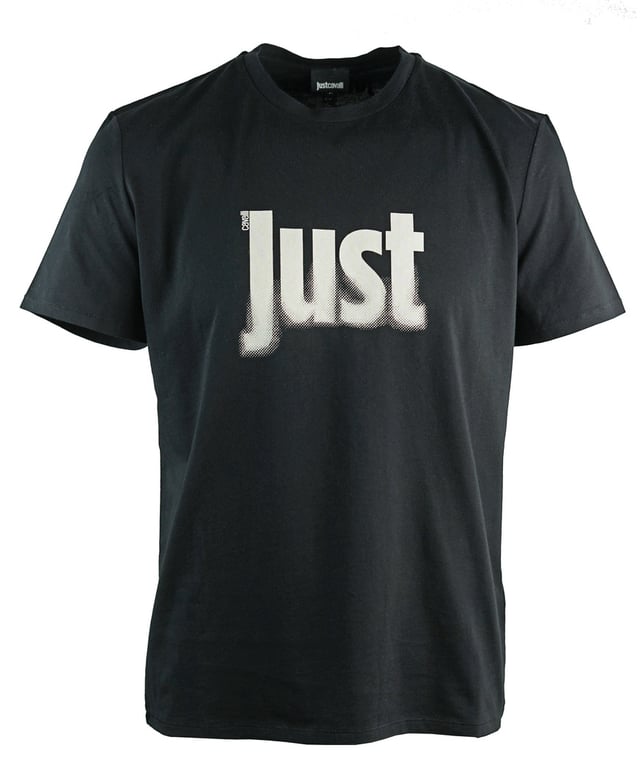 Just Cavalli zwart T-shirt met vervaagd logo. Gewoon Cavalli zwart T-shirt. 92% katoen, 8% elastaan. Groot motief op de voorkant van het T-stuk. Ronde hals. Stijl: S03GC0514 N20663 900