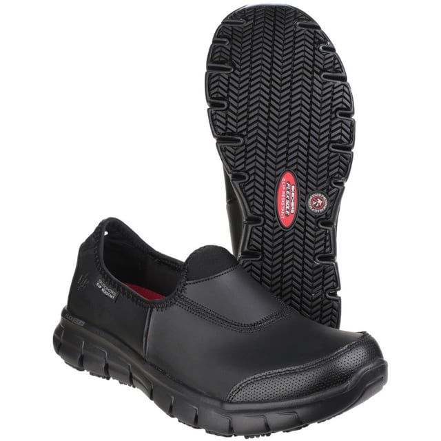 Ladies leather sale skechers shoes