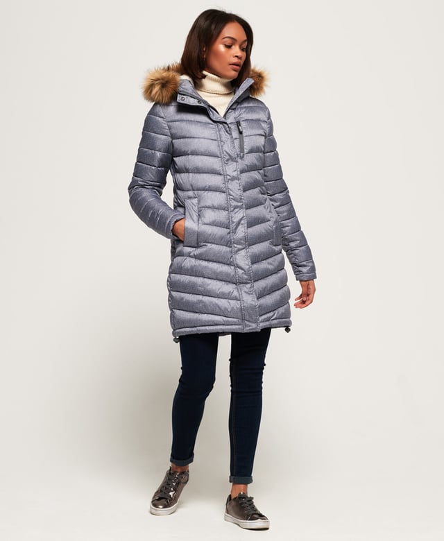Chevron faux fur super fuji jacket