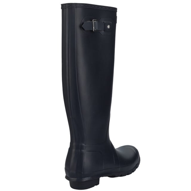 Womens Hunter Original Tall Wellington Boots in navy.<BR><BR> Premium footwear with a great discount.<BR><BR>Hunter are experts when it comes to designing exceptional wellington boots  and these Original Tall boots are reliable  enduring  and undoubtedly stylish. This style is crafted with rubber that’ll keep your feet protected whatever the weather. Ideal for walking the dog or for festivals  you’ll be surprised how dependable they are. Finished in a deep navy hue with the Hunter branding embellished at the top.<BR><BR>Rubber. Textile lining. Rubber outsole.<BR><BR>Ref WFT1000RMANAV