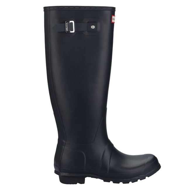 Womens Hunter Original Tall Wellington Boots in navy.<BR><BR> Premium footwear with a great discount.<BR><BR>Hunter are experts when it comes to designing exceptional wellington boots  and these Original Tall boots are reliable  enduring  and undoubtedly stylish. This style is crafted with rubber that’ll keep your feet protected whatever the weather. Ideal for walking the dog or for festivals  you’ll be surprised how dependable they are. Finished in a deep navy hue with the Hunter branding embellished at the top.<BR><BR>Rubber. Textile lining. Rubber outsole.<BR><BR>Ref WFT1000RMANAV