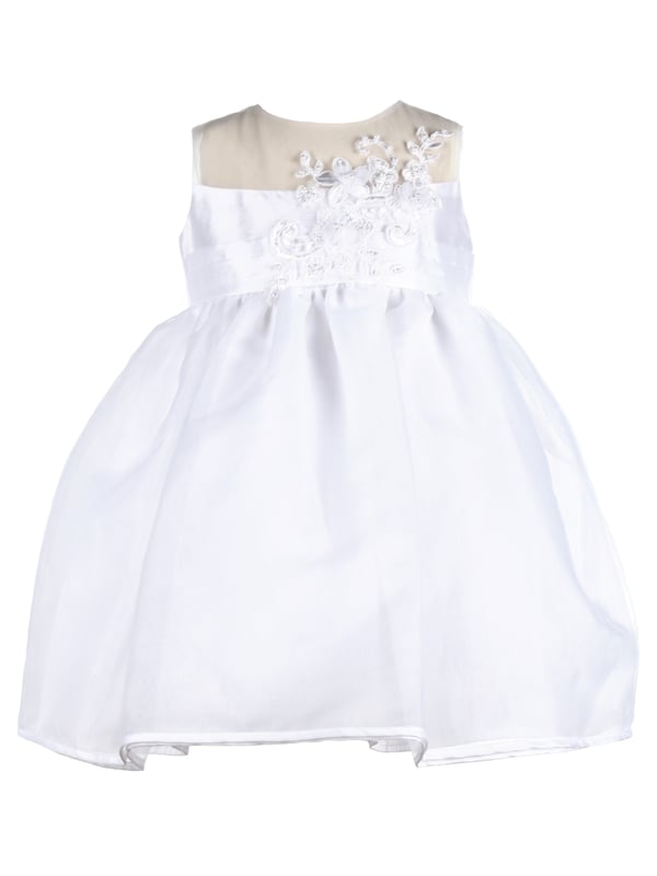 ROSIE by Heritage, is another one of our stunning special occasion dresses using fabric that has been sourced from Japan.
It has a delicate organza fabric section over the shoulders and around the neck, making it almost invisible from a distance.
The body is made from our popular 'mock silk' with pin tucks around the waist. We then added a guipure lace flower shape panel over the top that has been hand finished with organza flowers and pearl beads.
The skirt has net layers underneath creating a lovely full princess like shape. Perfect for twirling at any given moment, as long as they're not walking down the Aisle behind the bride at the time.  Perfect for parties though ;)
The back of the dress has a long sash to tie a large bow and has a back zip fastening.
It's lined in 100% soft cotton lawn fabric so it is soft against the child's skin and keeps them cool.
The dress comes to you on a padded satin hanger and protected in a Heritage keepsake bag.
This beautiful ROSIE white dress is ideal for Christenings, Baptisms, Flower girl dress or any other special occassion! Team it up with our VALENTINA cardigan in white and you're ready to wow your friends and relatives! Kodak moment
Outer - 100% Polyester (mock silk and Organza)
Lining - 100% cotton
Hand wash or Dry clean only