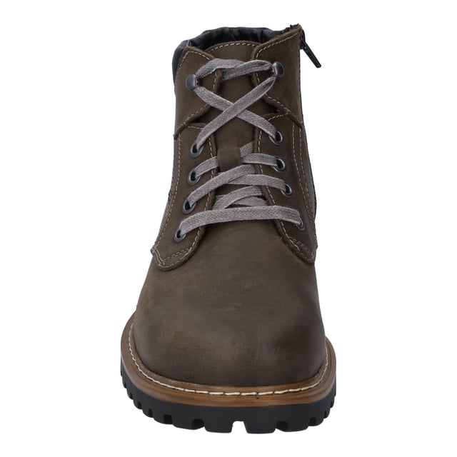 In autumn and winter this brown ankle boot Chance 39 accompanies you. The cowhide leather guarantees durability and classic elegance. The zipper closure provides the foot good stability and a convenient access into the shoe. Keeping your feet warm even on winter days, we have warmly lined this shoe. The TopDryTex technology makes the shoe at the same time breathable. The Bernard 04 model is equipped with a removable footbed. By design AGO this bootee is both robust and lightweight. With the width G, the low boot Chance 39 is very comfortable for normal foot. Especially in your free time – with our everyday companion you go your way!