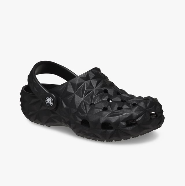 Crocs 209572-001 CLASSIC GEOMETRIC Kids Clogs Black

 Upper Material: Croslite

Lining Material: Croslite

Sole Material: Croslite

Closure/Fastening: Slip-On

Features: Comfort,Non Marking Soles,Lightweight,Breathable

Toe Shape: Round

Shoe Width: Regular

Item Weight: 0.5 KG

Heel Height: Flat (Under 2.5cm)

Sandal Style: Clog

Gift Boxed: No
Product Code: 209572-001