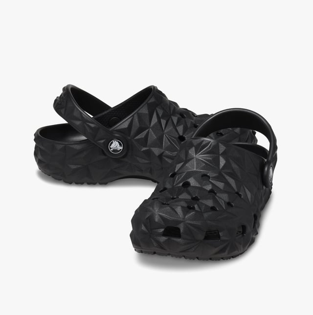 Crocs 209572-001 CLASSIC GEOMETRIC Kids Clogs Black

 Upper Material: Croslite

Lining Material: Croslite

Sole Material: Croslite

Closure/Fastening: Slip-On

Features: Comfort,Non Marking Soles,Lightweight,Breathable

Toe Shape: Round

Shoe Width: Regular

Item Weight: 0.5 KG

Heel Height: Flat (Under 2.5cm)

Sandal Style: Clog

Gift Boxed: No
Product Code: 209572-001