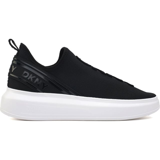 Add some designer touch to your sporty smart outfit with the Jonas trainer from DKNY. Tonal DKNY signature branding adds subtle sophistication to this fine knit trainer set on a 5cm elevated platform sole. The removable, cushioned insole with arch support and the socklike fit ensure superb comfort for all day wear.