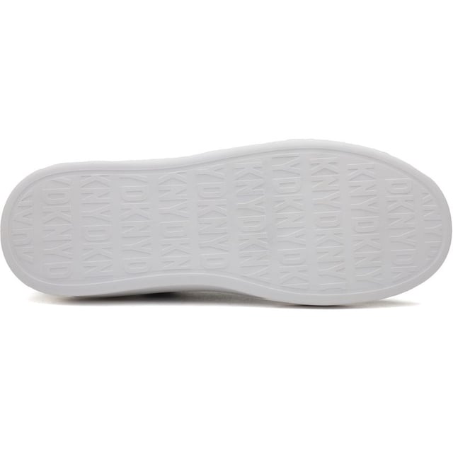 Add some designer touch to your sporty smart outfit with the Jonas trainer from DKNY. Tonal DKNY signature branding adds subtle sophistication to this fine knit trainer set on a 5cm elevated platform sole. The removable, cushioned insole with arch support and the socklike fit ensure superb comfort for all day wear.
