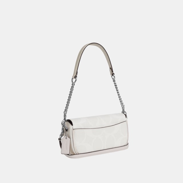 Hailey Flap Bag in Maxi Signature Canvas, Inside open pocket, Outside open pocket,  Length: 20.00 cm,  Width: 5.00 cm,  Height: 11.00 cm