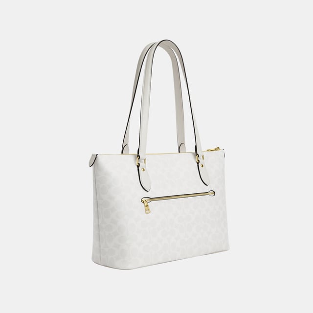 Gallery Tote in Signature Canvas, Inside zip, cell phone and multifunction pockets, Outside zip pocket,  Length: 37.00 cm,  Width: 15.50 cm,  Height: 24.50 cm