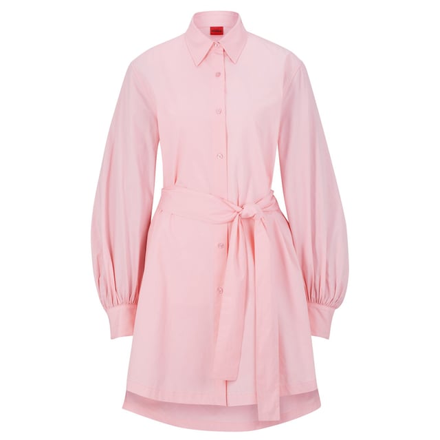 easy long sleeve shirt dress - short length - 100% cotton - regular fit