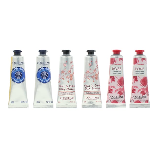 The L’Occitane Best of Provence Hand Cream Set is a luxurious collection of six nourishing hand creams, each infused with natural ingredients inspired by the beauty of Provence. Featuring L’Occitane’s iconic Shea Butter Hand Cream, along with other beloved scents like Lavender, Almond, and Cherry Blossom, this set provides intense hydration, leaving hands soft, smooth, and delicately scented.  Perfect for on-the-go hydration, this set is ideal for gifting or indulging in a touch of French luxury. Each cream is enriched with botanical extracts to moisturize, protect, and restore dry hands, making it a must-have for any skincare routine.