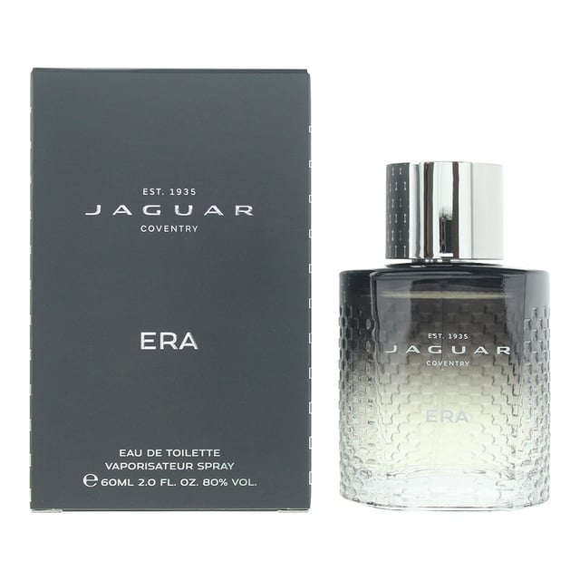 Jaguar Era is a woody spicy fragrance for men, which was launched in 2022 by Jaguar. The fragrance contains top notes of Bergamot, Lemon and Mandarin Orange; with middle notes of Mojito, Spices, Pineapple, Geranium, Lavender, Cardamom and Anise; and base notes of Sandalwood, Virginia Cedar, Cedar Needles, Patchouli, Cedar, Amber and Musk. Housed in a unique and eye catching bottle, the Jaguar philosophy stands out from the look of the packaging right through the fragrance it's self, which is modern, zesty, spicy and suave.