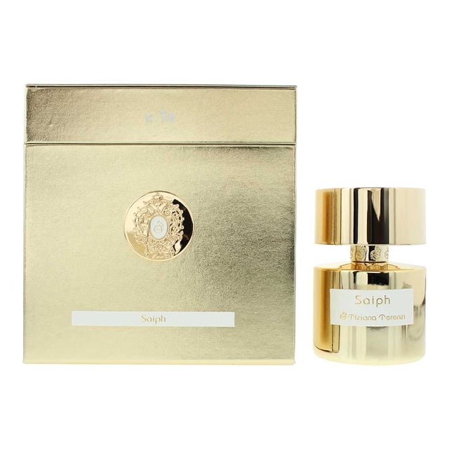 Saiph Extrait, launched in 2017, is a fruity Floral fragrance for both men and women made by Tiziana Terenzi. Perfect for Spring, Summer, Winter and Fall, this fragrance can be worn during the day or the night. Created by Paolo Terenbzi, this fragrance contains top notes of Bergamot, Lemon, Oxygen and Rose. Middle notes of this fragrance are Cedar, Floral Notes, Green Notes, Iris and Passion Fruit with base notes of Amber, Musk, Patchouli, Vanilla and Vetiver. Tiziana Terenzi Saiph Extrait de Parfum is a radiant and sophisticated fragrance that blends citrus freshness with warm, sensual depth. Inspired by the brilliance of the Saiph star, this luxurious extrait de parfum is perfect for those who seek a bold yet refined fragrance that transitions effortlessly from day to night. Its unique balance of freshness and warmth makes it suitable for all seasons, exuding confidence, mystery, and timeless allure.