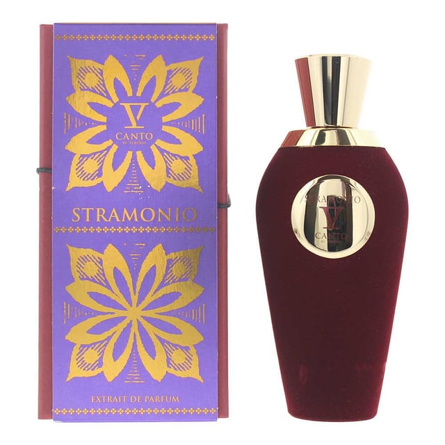 V Canto Stramonio Extrait De Parfum is an elegant and luxurious fragrance. It opens with the exotic and rich notes of saffron, jasmine, orchid, and carnation, creating a captivating and floral introduction. The heart reveals the deep warmth of ambergris, vanilla bean, and musk, adding a sensual and comforting touch. The fragrance settles into a rich base of oakmoss, ebony wood, patchouli, and musk, offering a deep, earthy finish. This perfume is perfect for those who appreciate floral, woody, and amber-rich compositions with a refined, lasting presence.