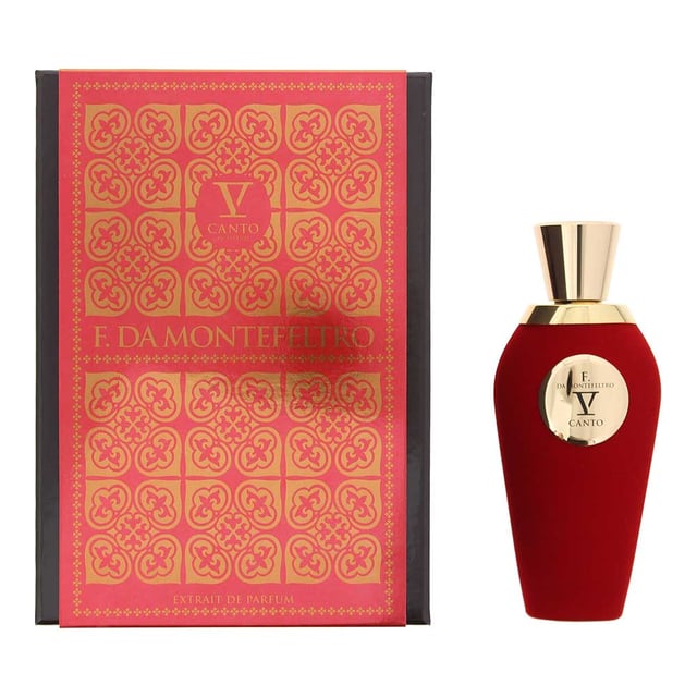 F. Da Montefeltro by V Canto is an oriental floral fragrance for women and men, crafted by Paolo Terenzi and launched in 2022. This scent opens with a vibrant blend of Peach, Grapefruit, Lavender, and Cassis, creating a fresh yet fruity introduction. The heart unfolds into a rich floral composition of Tuscan Iris, Gurjan Balsam, Ylang-Ylang, Lily-of-the-Valley, Amber, and Magnolia, adding warmth and elegance. As it dries down, the fragrance settles into a deep, sensual base of Indian Patchouli, Madagascar Vanilla, Cambodian Oud, Sandalwood, and Cedar, delivering a smooth and long-lasting finish. Perfect for those who appreciate a refined balance of floral, woody, and oriental notes.