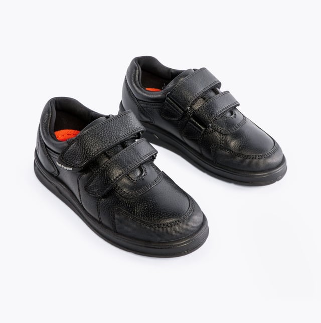 Hush Puppies RYAN Boys Leather School Shoes Black

 Upper Material: Leather

Lining Material: Textile

Sole Material: TPR

Closure/Fastening: Touch Fasten

Features: Comfort,Memory Foam,Breathable

Toe Shape: Round

Shoe Width: Regular

Item Weight: 1.057 KG

Heel Height: Flat (Under 2.5cm)

Shoe Shaft Height: Low Top

Shoe Style: School

Gift Boxed: No
Product Code: HP_RYAN_BLK