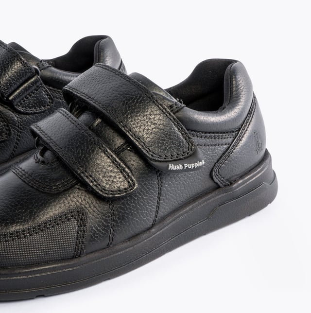 Hush Puppies RYAN Boys Leather School Shoes Black

 Upper Material: Leather

Lining Material: Textile

Sole Material: TPR

Closure/Fastening: Touch Fasten

Features: Comfort,Memory Foam,Breathable

Toe Shape: Round

Shoe Width: Regular

Item Weight: 1.057 KG

Heel Height: Flat (Under 2.5cm)

Shoe Shaft Height: Low Top

Shoe Style: School

Gift Boxed: No
Product Code: HP_RYAN_BLK