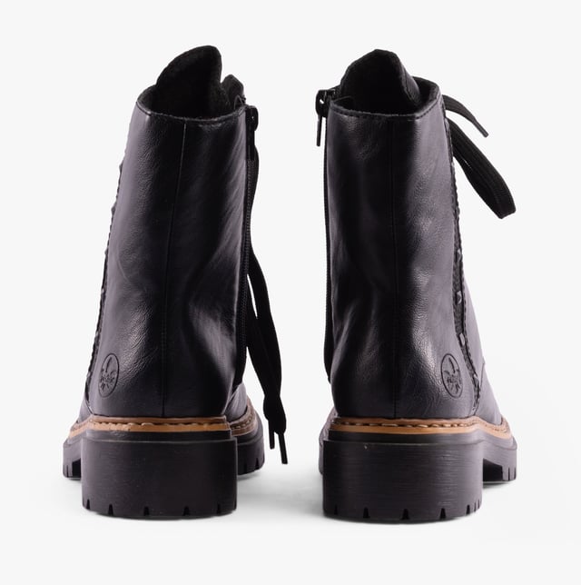 Rieker Rieker 72647-00 Womens Boots Black

 Upper Material: Synthetic Leather

Lining Material: Synthetic

Sole Material: Rubber

Closure/Fastening: Lace-Up

Features: Comfort

Heel Type: Block

Toe Shape: Round

Shoe Width: Relaxed

Item Weight: 0.8 KG

Heel Height: Low (2.5-4.9cm)

Shoe Shaft Height: Ankle

Boot Style: Ankle Boots

Gift Boxed: No
Product Code: 72647-00