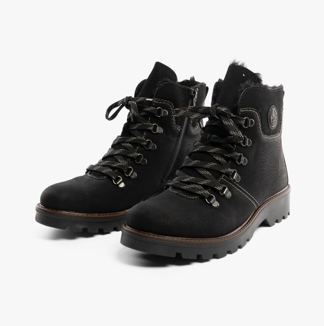 Rieker Rieker 73232-00 Womens Boots Black

 Upper Material: Faux Suede

Lining Material: Textile

Sole Material: Rubber

Closure/Fastening: Lace-Up

Features: Comfort,Warm Lining

Heel Type: Block

Toe Shape: Round

Shoe Width: Regular

Item Weight: 0.8 KG

Heel Height: Low (2.5-4.9cm)

Shoe Shaft Height: Ankle

Boot Style: Ankle Boots

Gift Boxed: No
Product Code: 73232-00