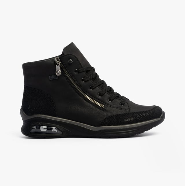 Rieker Rieker M5610-00 Womens Boots Black

 Upper Material: Faux Leather

Lining Material: Textile

Sole Material: Rubber

Closure/Fastening: Zip,Lace-Up

Features: Comfort

Heel Type: Wedge

Toe Shape: Round

Shoe Width: Regular

Item Weight: 0.8 KG

Heel Height: Low (2.5-4.9cm)

Shoe Shaft Height: Ankle

Boot Style: Ankle Boots

Gift Boxed: No
Product Code: M5610-00