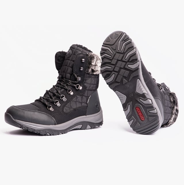 Rieker Rieker M9644-00 Womens Boots Black

 Upper Material: Leather/Mesh

Lining Material: Textile

Sole Material: Rubber

Closure/Fastening: Lace-Up

Features: Comfort,Waterproof

Toe Shape: Round

Shoe Width: Relaxed

Item Weight: 1 KG

Heel Height: Flat (Under 2.5cm)

Shoe Shaft Height: Ankle

Boot Style: Snow Boots

Gift Boxed: No
Product Code: M9644-00