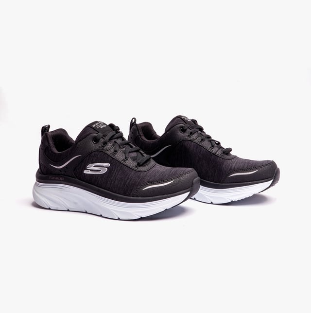 Skechers 149336 D'LUX WALKER-COOL GROOVE Ladies Trainers Black/White

 Upper Material: Synthetic

Closure/Fastening: Lace-Up

Features: Comfort,Machine Washable,Memory Foam

Toe Shape: Round

Shoe Width: Regular

Item Weight: 0.5 KG

Heel Height: Medium (5-7.4cm)

Trainer Style: Fitness
Product Code: 149336/BKW