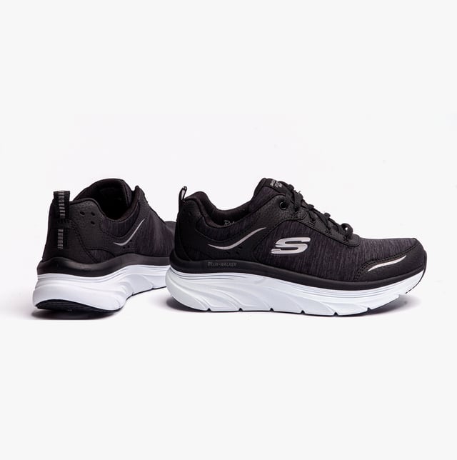 Skechers 149336 D'LUX WALKER-COOL GROOVE Ladies Trainers Black/White

 Upper Material: Synthetic

Closure/Fastening: Lace-Up

Features: Comfort,Machine Washable,Memory Foam

Toe Shape: Round

Shoe Width: Regular

Item Weight: 0.5 KG

Heel Height: Medium (5-7.4cm)

Trainer Style: Fitness
Product Code: 149336/BKW