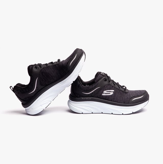 Skechers 149336 D'LUX WALKER-COOL GROOVE Ladies Trainers Black/White

 Upper Material: Synthetic

Closure/Fastening: Lace-Up

Features: Comfort,Machine Washable,Memory Foam

Toe Shape: Round

Shoe Width: Regular

Item Weight: 0.5 KG

Heel Height: Medium (5-7.4cm)

Trainer Style: Fitness
Product Code: 149336/BKW