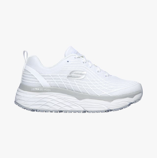 Skechers Work 108016EC/WHT MAX CUSHIONING ELITE SR Womens Occupational Shoes White

 Upper Material: Synthetic/Mesh

Closure/Fastening: Lace-Up

Features: Slip Resistant,Machine Washable

Toe Shape: Round

Shoe Width: Relaxed

Item Weight: 1.5 KG

Heel Height: Flat (Under 2.5cm)

Shoe Shaft Height: Low Top

Trainer Style: Safety Trainers

Skechers Features: Max Cushioning

Safety Features: Fuel/Oil Resistant Sole

Safety Standard: EN ISO 20347:2012
Product Code: 108016EC/WHT