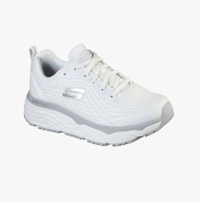 Skechers Work 108016EC/WHT MAX CUSHIONING ELITE SR Womens Occupational Shoes White

 Upper Material: Synthetic/Mesh

Closure/Fastening: Lace-Up

Features: Slip Resistant,Machine Washable

Toe Shape: Round

Shoe Width: Relaxed

Item Weight: 1.5 KG

Heel Height: Flat (Under 2.5cm)

Shoe Shaft Height: Low Top

Trainer Style: Safety Trainers

Skechers Features: Max Cushioning

Safety Features: Fuel/Oil Resistant Sole

Safety Standard: EN ISO 20347:2012
Product Code: 108016EC/WHT