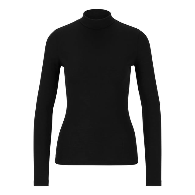 Womens Hugo Dinelane Jersey Top in black.- High neck.- Long sleeves.- Ribbed details.- Soft feel.- Regular fit.- Ref: 50485154001