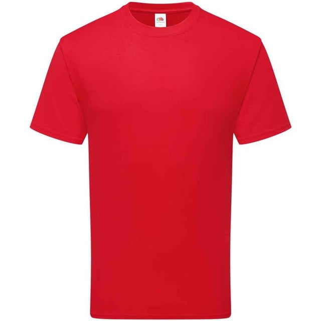 Fruit of the Loom Unisex Adult Cotton T-Shirt (Red) 100% Combed Ring-Spun Natural Cotton. Design: Plain. Neckline: Crew Neck, Ribbed Collar. Sleeve-Type: Short-Sleeved. Hem: Twin Needle Stitch. Self-fabric Shoulder-To-Shoulder Taping, Tearaway Label, Twin Needle Sleeves. Fit: Classic. 180gsm. Sustainability: Amfori, Better Cotton Initiative, BSCI, Fair Labor Association, Oeko-Tex Standard 100 Certified. S: 37 in. M: 40 in. L: 43 in. XL: 46 in. XXL: 49 in. 3XL: 52 in.
