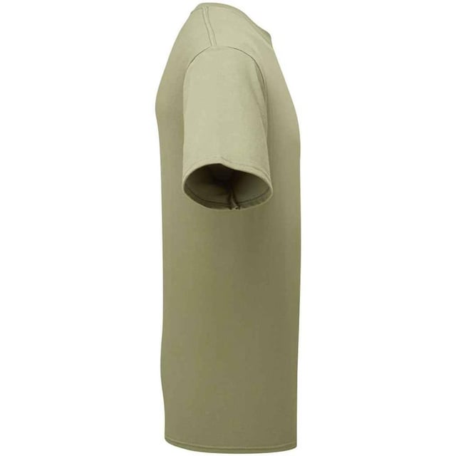 100% Combed Ring-Spun Natural Cotton. Design: Plain. Neckline: Crew Neck, Ribbed Collar. Sleeve-Type: Short-Sleeved. Hem: Twin Needle Stitch. Self-fabric Shoulder-To-Shoulder Taping, Tearaway Label, Twin Needle Sleeves. Fit: Classic. 180gsm. Sustainability: Amfori, Better Cotton Initiative, BSCI, Fair Labor Association, Oeko-Tex Standard 100 Certified. S: 37 in. M: 40 in. L: 43 in. XL: 46 in. XXL: 49 in. 3XL: 52 in.