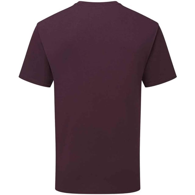 Fruit of the Loom Unisex Adult Cotton T-Shirt (Dark Plum) 100% Combed Ring-Spun Natural Cotton. Design: Plain. Neckline: Crew Neck, Ribbed Collar. Sleeve-Type: Short-Sleeved. Hem: Twin Needle Stitch. Self-fabric Shoulder-To-Shoulder Taping, Tearaway Label, Twin Needle Sleeves. Fit: Classic. 180gsm. Sustainability: Amfori, Better Cotton Initiative, BSCI, Fair Labor Association, Oeko-Tex Standard 100 Certified. S: 37 in. M: 40 in. L: 43 in. XL: 46 in. XXL: 49 in. 3XL: 52 in.