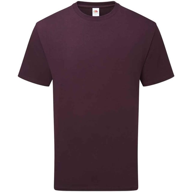 Fruit of the Loom Unisex Adult Cotton T-Shirt (Dark Plum) 100% Combed Ring-Spun Natural Cotton. Design: Plain. Neckline: Crew Neck, Ribbed Collar. Sleeve-Type: Short-Sleeved. Hem: Twin Needle Stitch. Self-fabric Shoulder-To-Shoulder Taping, Tearaway Label, Twin Needle Sleeves. Fit: Classic. 180gsm. Sustainability: Amfori, Better Cotton Initiative, BSCI, Fair Labor Association, Oeko-Tex Standard 100 Certified. S: 37 in. M: 40 in. L: 43 in. XL: 46 in. XXL: 49 in. 3XL: 52 in.