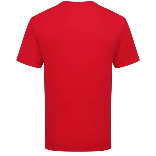 Fruit of the Loom Unisex Adult Cotton T-Shirt (Red) 100% Combed Ring-Spun Natural Cotton. Design: Plain. Neckline: Crew Neck, Ribbed Collar. Sleeve-Type: Short-Sleeved. Hem: Twin Needle Stitch. Self-fabric Shoulder-To-Shoulder Taping, Tearaway Label, Twin Needle Sleeves. Fit: Classic. 180gsm. Sustainability: Amfori, Better Cotton Initiative, BSCI, Fair Labor Association, Oeko-Tex Standard 100 Certified. S: 37 in. M: 40 in. L: 43 in. XL: 46 in. XXL: 49 in. 3XL: 52 in.