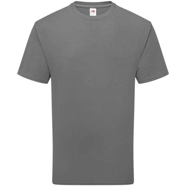 Fruit of the Loom Unisex Adult Cotton T-Shirt (Light Graphite) 100% Combed Ring-Spun Natural Cotton. Design: Plain. Neckline: Crew Neck, Ribbed Collar. Sleeve-Type: Short-Sleeved. Cuff: Twin Needle Stitch. Hem: Twin Needle Stitch. Self-fabric Shoulder-To-Shoulder Taping, Tearaway Label, Twin Needle Sleeves. Fit: Classic. 180gsm. Sustainability: Amfori, Better Cotton Initiative, BSCI, Fair Labor Association, Oeko-Tex Standard 100 Certified. S: 37 in. M: 40 in. L: 43 in. XL: 46 in. XXL: 49 in. 3XL: 52 in.
