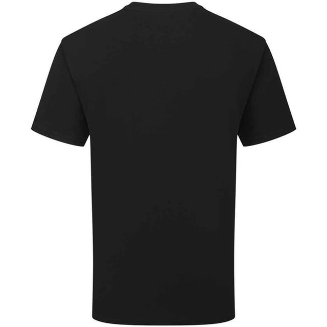 Fruit of the Loom Unisex Adult Cotton T-Shirt (Black) 100% Combed Ring-Spun Natural Cotton. Design: Plain. Neckline: Crew Neck, Ribbed Collar. Sleeve-Type: Short-Sleeved. Cuff: Twin Needle Stitch. Hem: Twin Needle Stitch. Self-fabric Shoulder-To-Shoulder Taping, Tearaway Label, Twin Needle Sleeves. Fit: Classic. 180gsm. Sustainability: Amfori, Better Cotton Initiative, BSCI, Fair Labor Association, Oeko-Tex Standard 100 Certified. S: 37 in. M: 40 in. L: 43 in. XL: 46 in. XXL: 49 in. 3XL: 52 in.