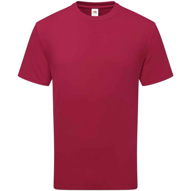 Fruit of the Loom Unisex Adult Cotton T-Shirt (Cranberry) 100% Combed Ring-Spun Natural Cotton. Design: Plain. Neckline: Crew Neck, Ribbed Collar. Sleeve-Type: Short-Sleeved. Cuff: Twin Needle Stitch. Hem: Twin Needle Stitch. Self-fabric Shoulder-To-Shoulder Taping, Tearaway Label, Twin Needle Sleeves. Fit: Classic. 180gsm. Sustainability: Amfori, Better Cotton Initiative, BSCI, Fair Labor Association, Oeko-Tex Standard 100 Certified. S: 37 in. M: 40 in. L: 43 in. XL: 46 in. XXL: 49 in. 3XL: 52 in.