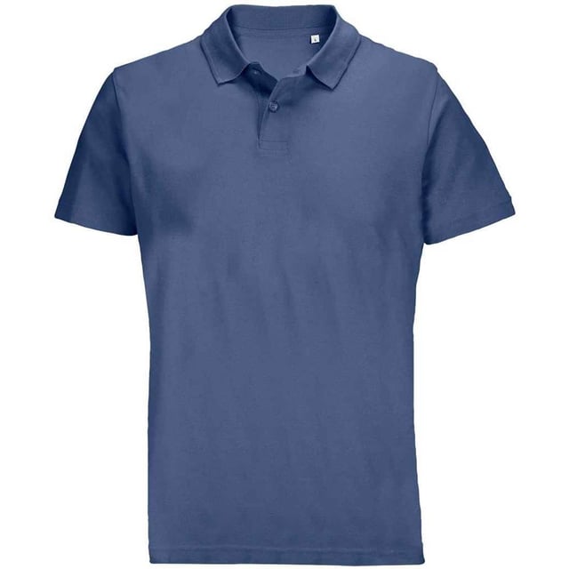 SOLS Pulse piqué poloshirt voor volwassenen, uniseks (Denim) 100% gekamd ringgesponnen natuurlijk katoen. Uitvoering: effen. Halslijn: geribbelde kraag, getapet, omgeslagen kraag. Mouwtype: korte mouwen. Zoom: Recht. 1 reserveknoop, 2 knoopsluiting, zijnaden, labelvrij, toon-op-toon knoop, tweelingnaaldzoom, tweelingnaaldmouwen. 170 gsm. Duurzaamheid: ACCORD, Amfori, Better Cotton Initiative, BSCI, Fair Wear Approved, Oeko-Tex Standard 100 Certified, PETA-Approved Vegan, REACH, Sustainable Apparel Coalition. S: 38 inch M: 40 inch L: 42 inch XL: 44 inch XXL: 47 inch 3XL: 49 inch 4XL: 52 inch 5XL: 55 inch