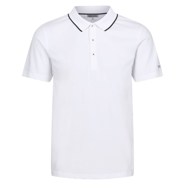 100% Cotton. Fabric: Coolweave. Design: Logo. Fastening: Button. Neckline: Contrast Stripe, Turn Down Collar. Sleeve-Type: Short-Sleeved. Fabric Technology: Breathable. 3 Button Placket. 160gsm. Sustainability: BCI Approved, Sustainable Materials. S: 38 in. M: 40 in. L: 42 in. XL: 44 in. XXL: 48 in. 3XL: 51 in. 4XL: 54 in. 5XL: 57 in.