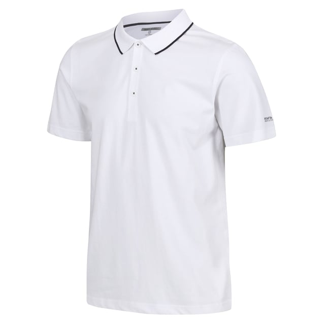 100% Cotton. Fabric: Coolweave. Design: Logo. Fastening: Button. Neckline: Contrast Stripe, Turn Down Collar. Sleeve-Type: Short-Sleeved. Fabric Technology: Breathable. 3 Button Placket. 160gsm. Sustainability: BCI Approved, Sustainable Materials. S: 38 in. M: 40 in. L: 42 in. XL: 44 in. XXL: 48 in. 3XL: 51 in. 4XL: 54 in. 5XL: 57 in.