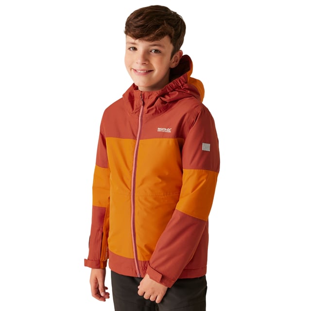 Regatta - "Beamz IV" Jacke, wasserfest für Kinder (Fuchs/Ockerbraun) 100% Polyester. Gewebetechnik: Atmungsaktiv, Wasserabweisend, isolierend, Isotex 10000-Technologie, Schnell trocknend, Thermo-Guard-Isolierung, Wasserfest, winddicht. Füllung: Mittelschwer. Design: Blockfarben. Durchgehender Reißverschluss. 3 Helligkeitsstufen, Eingebaute Lampe, Versiegelte Nähte. Atmungsaktivitätsbewertung: 10000. Taschenart: Zwei Taschen unten, Reißverschluss. Mit Kapuze. Langärmlig. Nachhaltigkeit: Aus recyceltem Material. Rand: Reflektierend. Bündchen: Klettverschlusslasche. 164: 84 cm. 146-152: 78,74 cm. 140: 72,4 cm. 116: 61 cm. 158: 81,28 cm. 170-176, 170: 90,17 cm. 104: 57,15 cm.