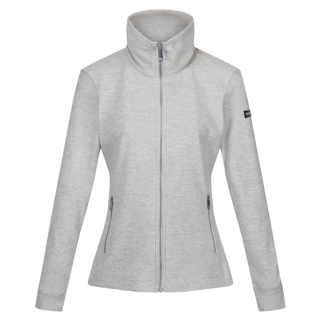 Material: Polyester. Fabric: Fleece, Marl. Design: Textured. 145gsm. Fabric Technology: Breathable, Durable. Sleeve-Type: Long-Sleeved. Neckline: Turn Down Collar. Pockets: 2 Side Pockets, Zip. Fastening: Full Zip. Sustainability: Made from Recycled Materials. 8 UK: 32 in. 10 UK: 34 in. 12 UK: 36 in. 14 UK: 38 in. 20 UK: 45 in. 18 UK: 43 in. 16 UK: 40 in.