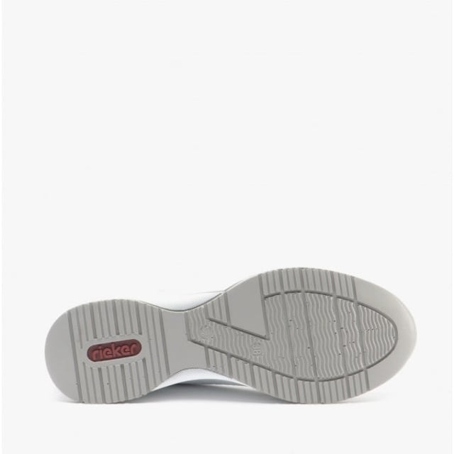 Rieker N4322-80 Ladies Wedge Heel Trainers White

 Upper Material: Synthetic

Lining Material: Synthetic

Sole Material: Synthetic/Polyurethane

Closure/Fastening: Zip

Features: Comfort

Heel Type: Wedge

Toe Shape: Round

Shoe Width: Regular

Item Weight: 0.89 KG

Heel Height: Flat (Under 2.5cm)

Trainer Style: Casual

Gift Boxed: No
Product Code: N4322-80