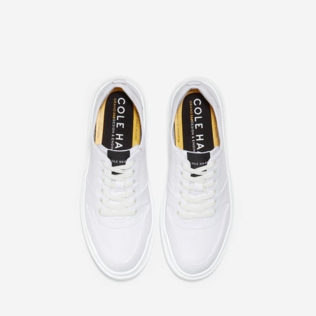 Cole Haan GRANDPRO RALLY Ladies Cotton Trainers White

 Upper Material: Leather/Cotton

Lining Material: Cotton

Sole Material: Synthetic/EVA

Closure/Fastening: Lace-Up

Features: Lightweight,Memory Foam,Comfort,Breathable,Adjustable

Toe Shape: Round

Shoe Width: Regular

Item Weight: 0.817 KG

Heel Height: Flat (Under 2.5cm)

Gift Boxed: No
Product Code: 32797-55975