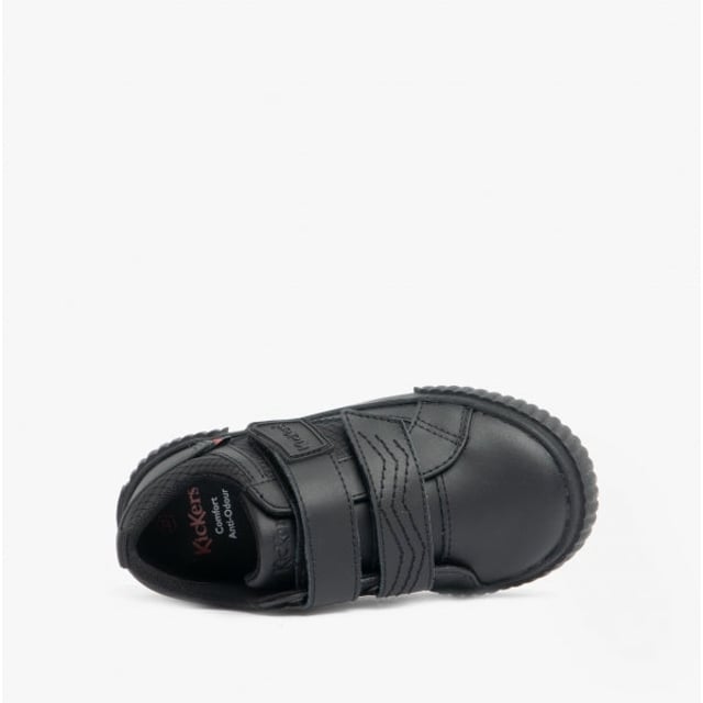 Kickers TOVNI TWIN FLEX Boys Leather School Shoes Black

 Upper Material: Leather

Lining Material: Synthetic

Sole Material: Rubber

Closure/Fastening: Touch Fasten

Features: Comfort,Breathable,Adjustable Strap

Toe Shape: Round

Shoe Width: Regular

Item Weight: 0.42 KG

Heel Height: Flat (Under 2.5cm)

Shoe Shaft Height: Low Top

Shoe Style: School

Gift Boxed: No
Product Code: 116244