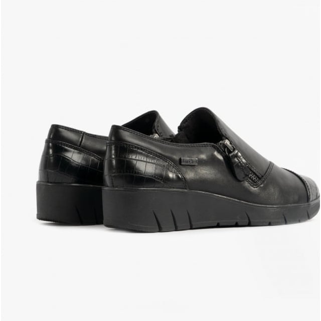 Jana 24660-29-055 Ladies Leather Shoes Black Croc

 Upper Material: Leather/Synthetic

Lining Material: Synthetic

Sole Material: Synthetic

Closure/Fastening: Zip

Features: Wide Fit,Comfort

Toe Shape: Round

Shoe Width: Regular

Item Weight: 0.7 KG

Heel Height: Flat (Under 2.5cm)

Shoe Style: Casual

Gift Boxed: No
Product Code: 24660-29-055