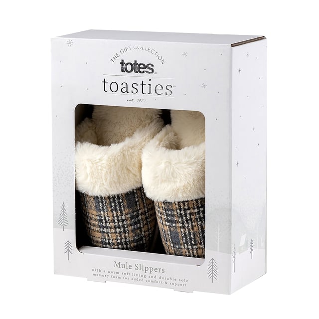 Totes Isotoner Totes Isotoner BRUSHED CHECK Womens Mule Slippers Grey

 Upper Material: Polyester

Lining Material: Polyester

Sole Material: TPR

Closure/Fastening: Slip-On

Features: Warm Lining,Comfort,Breathable

Toe Shape: Round

Shoe Width: Regular

Item Weight: 0.2 KG

Heel Height: Flat (Under 2.5cm)

Slipper Style: Mule

Gift Boxed: No
Product Code: 3130FGRY