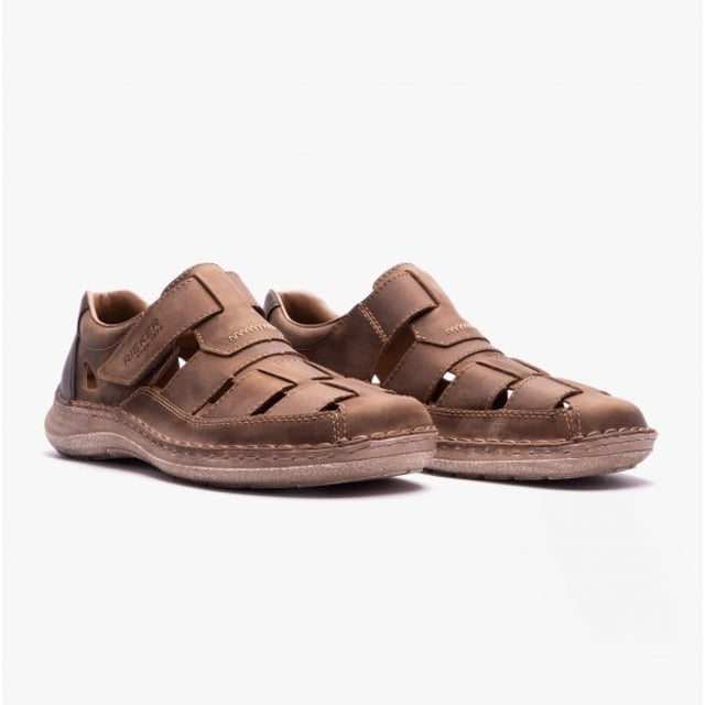 Rieker 03078-25 Mens Fisherman Sandals Brown

 Upper Material: Suede

Lining Material: Leather

Sole Material: RIRICON-sole

Closure/Fastening: Touch Fasten

Features: Comfort,Breathable

Toe Shape: Round

Shoe Width: Wide

Item Weight: 1 KG

Heel Height: Flat (Under 2.5cm)

Shoe Style: Fisherman

Gift Boxed: No
Product Code: 03078-25